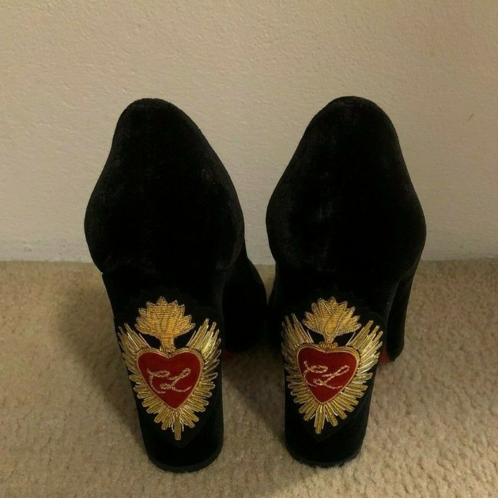 CHRISTIAN LOUBOUTIN CADRILLA CORAZON SIZE 37 WITH BOX! BLACK - Picture 5 of 10
